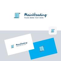 Text document vector logotype with business card template Elegant corporate identity Vector