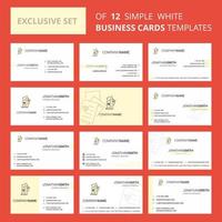 Set of 12 Documents Creative Busienss Card Template Editable Creative logo and Visiting card background vector