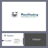 Bat Logo design with Tagline Front and Back Busienss Card Template Vector Creative Design