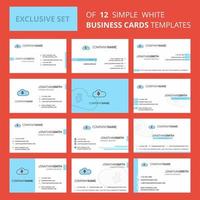 Set of 12 Downloading Creative Busienss Card Template Editable Creative logo and Visiting card background vector