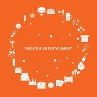 Events and Entertainment Icon Set Infographic Vector Template