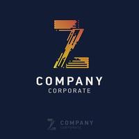 Z company logo design with visiting card vector