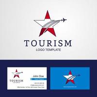 Travel Austria flag Creative Star Logo and Business card design vector