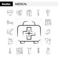 paquete de iconos médicos dibujados a mano para diseñadores y desarrolladores iconos de salud salud vendaje médico ruptura corazón roto vector médico