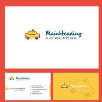 Taxi Logo design with Tagline Front and Back Busienss Card Template Vector Creative Design
