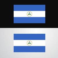 diseño de banner de bandera de nicaragua vector