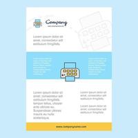 Template layout for Printer comany profile annual report presentations leaflet Brochure Vector Background