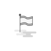 Flag Web Icon Flat Line Filled Gray Icon Vector