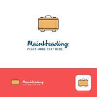 Creative Briefcase Logo Design Flat color Logo place for Tagline Vector Illustration