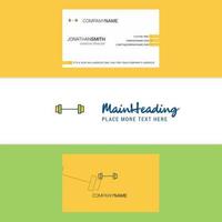 Beautiful Gym rod Logo and business card vertical Design Vector