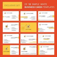 Set of 12 Dart Creative Busienss Card Template Editable Creative logo and Visiting card background vector