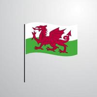 Wales waving Flag vector