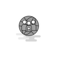 grupo avatar web icono línea plana llena gris icono vector