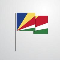 vector de diseño de bandera ondeante de seychelles