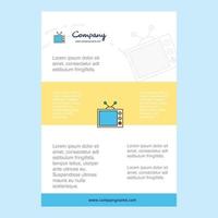 Template layout for Television comany profile annual report presentations leaflet Brochure Vector Background