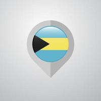 Map Navigation pointer with Bahamas flag design vector