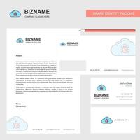 Bug on cloud Business Letterhead Envelope and visiting Card Design vector template