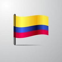 Colombia waving Shiny Flag design vector