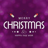 Merry Christmas card with creative design and purple background vector