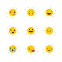 Set of Yellow emojis design vector