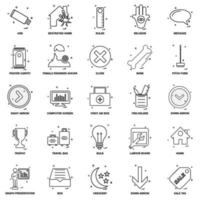 25 conjunto de iconos de línea de mezcla de concepto de negocio vector