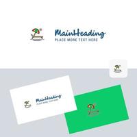 Beach vector logotype with business card template Elegant corporate identity Vector