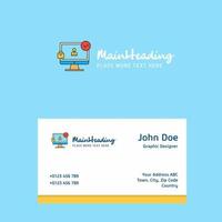 Avatar on monitor logo Design with business card template Elegant corporate identity Vector