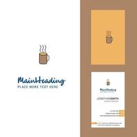 logotipo creativo de café y vector de diseño vertical de tarjeta de visita