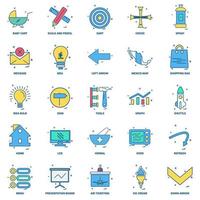 25 Business Concept Mix Flat Color Icon set vector