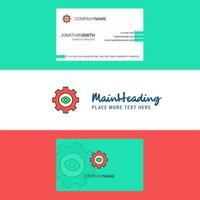 Beautiful Gear Logo and business card vertical Design Vector