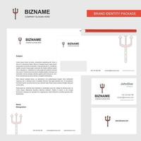 Trident Business Letterhead Envelope and visiting Card Design vector template