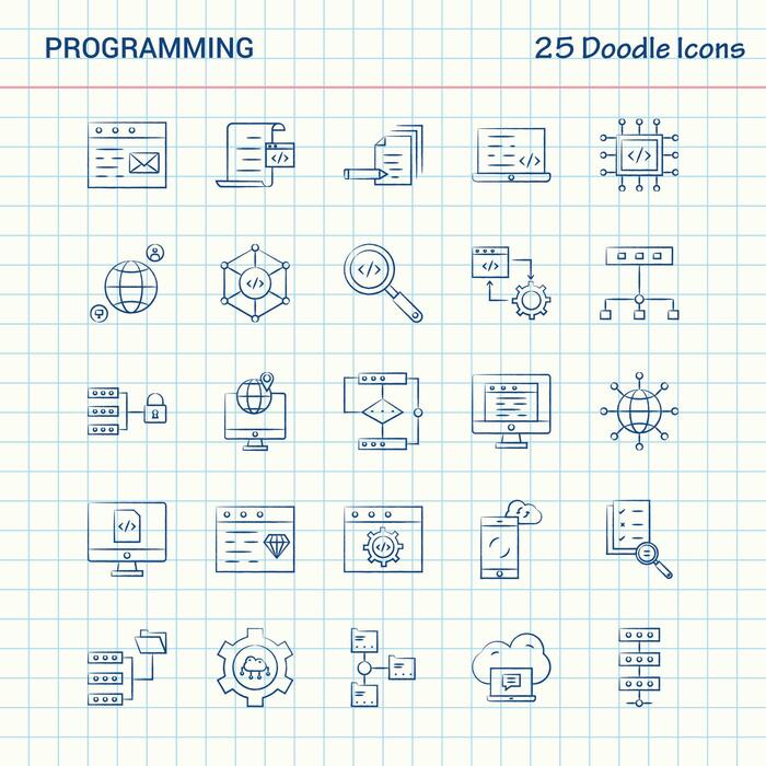 Programming Doodle Vector Art, Icons, and Graphics for Free Download