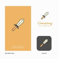 Sword Company Logo App Icon and Splash Page Design Creative Business App Design Elements vector