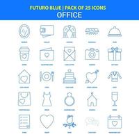 iconos de oficina futuro paquete de iconos azul 25 vector