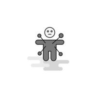 Magic doll Web Icon Flat Line Filled Gray Icon Vector