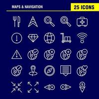 Maps And Navigation Line Icon Pack For Designers And Developers Icons Of Food Fork Kitchen Knife Tools Arrow Bearing Direction Vector