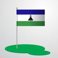 Lesotho Flag Pole vector