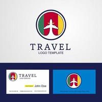 Travel Cameroon Creative Circle flag Logo and Business card design vector