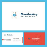 Global network Logo design with Tagline Front and Back Busienss Card Template Vector Creative Design