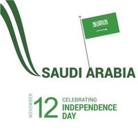 vector de tarjeta de diseño del día de la independencia de arabia saudita