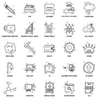 25 conjunto de iconos de línea de mezcla de concepto de negocio vector