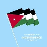 Jordan Independence day typographic design with flag vector