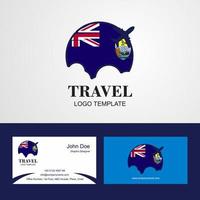 logotipo de la bandera de santa elena de viaje y diseño de tarjeta de visita vector