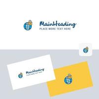 Secure internet vector logotype with business card template Elegant corporate identity Vector