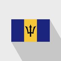 Barbados flag Long Shadow design vector