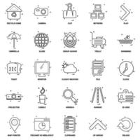 25 conjunto de iconos de línea de mezcla de concepto de negocio vector