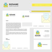 Message Business Letterhead Envelope and visiting Card Design vector template