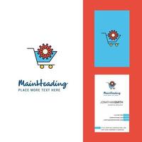 Cart setting Creative Logo and business card vertical Design Vector