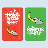 Happy Halloween invitation design with moon vector