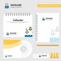 Water evaporation Logo Calendar Template CD Cover Diary and USB Brand Stationary Package Design Vector Template